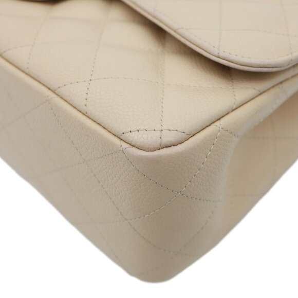 Chanel  Jumbo Classic Double Flap Caviar Leather Shoulder Bag Beige - Picture 7 of 16